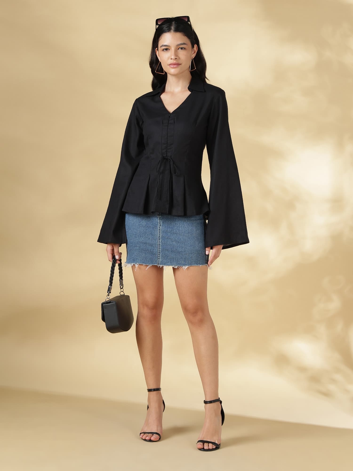 Black Pleated Shirt