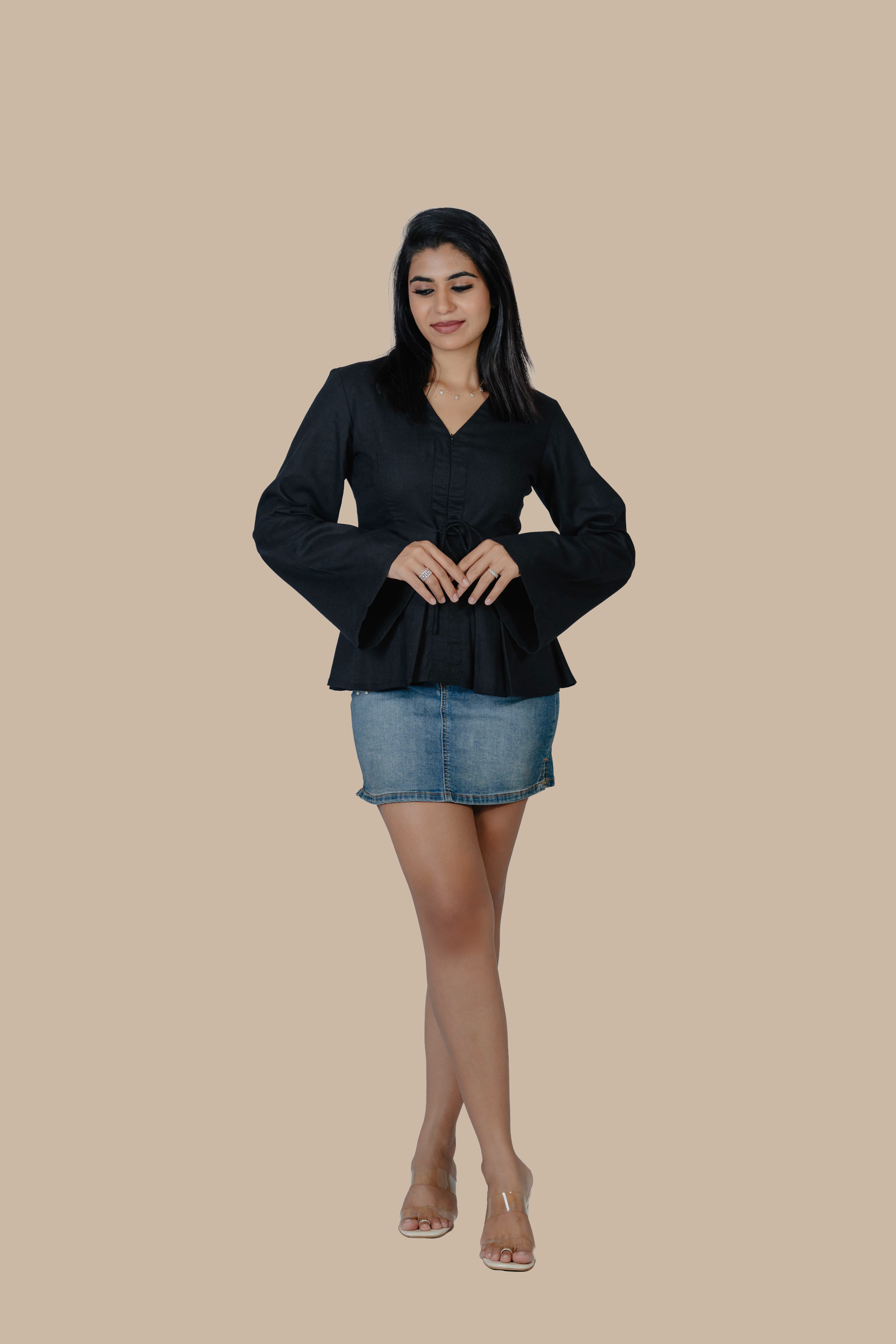 Black Pleated Shirt